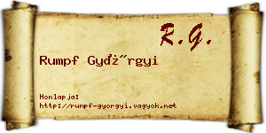 Rumpf Györgyi névjegykártya