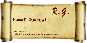 Rumpf Györgyi névjegykártya